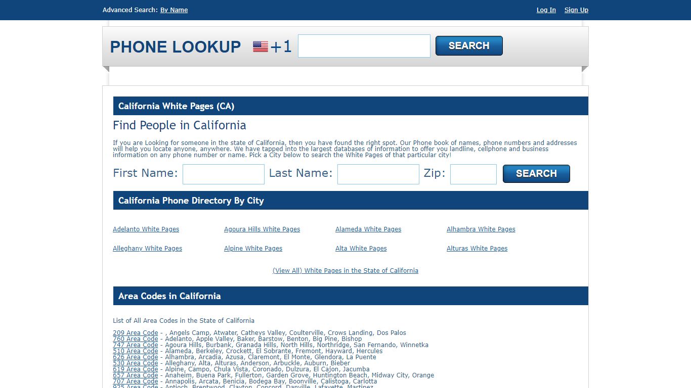 California White Pages - CA Phone Directory Lookup